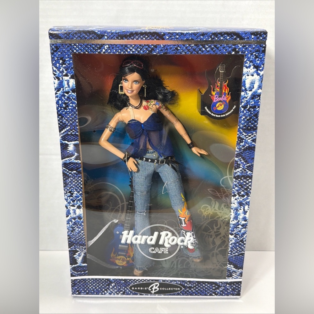 Mattel 2005 HARD ROCK CAFE BARBIE DOLL Collector w/ GUITAR & PIN VHTF NEW